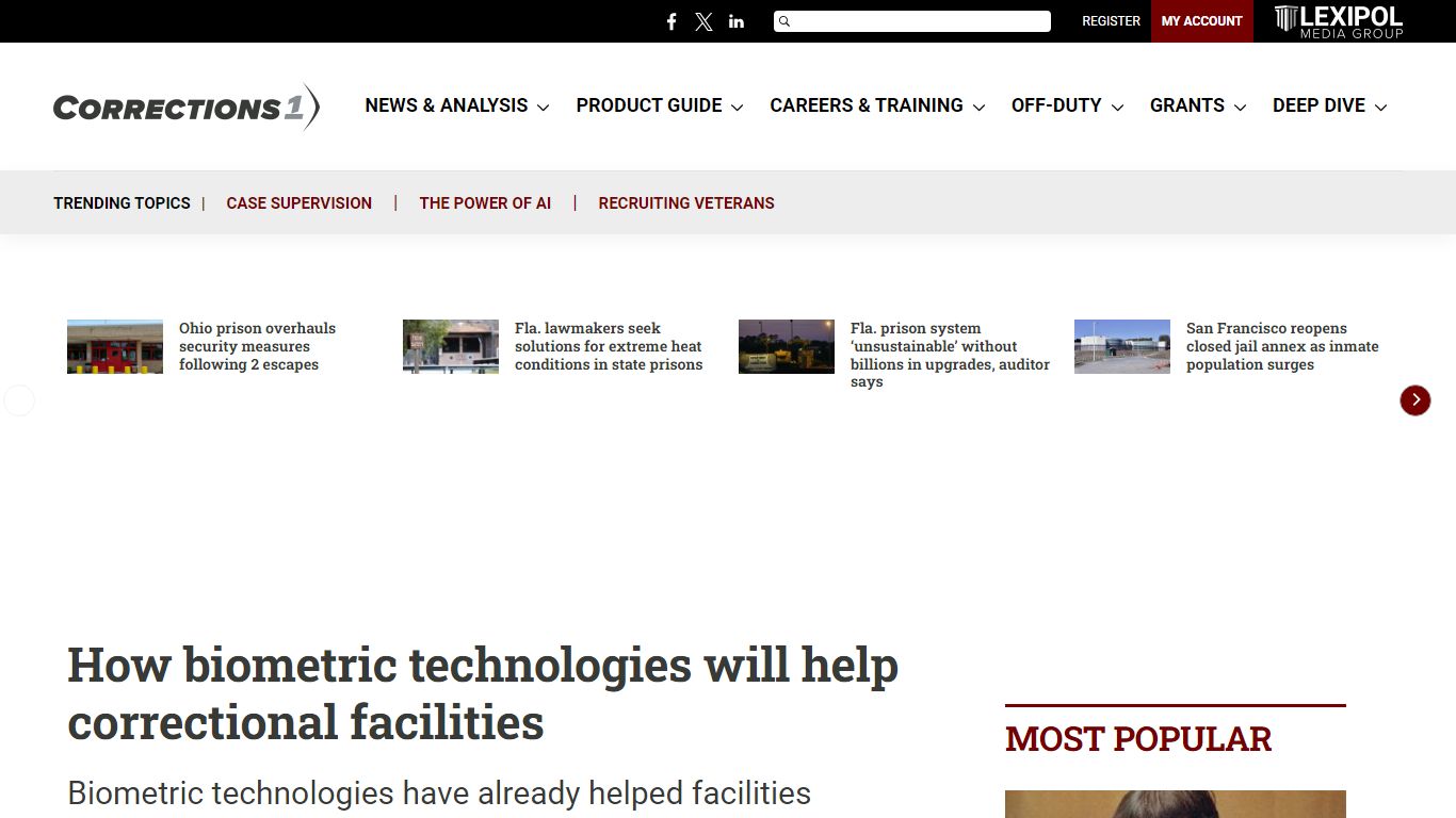 How biometric technologies will help correctional facilities