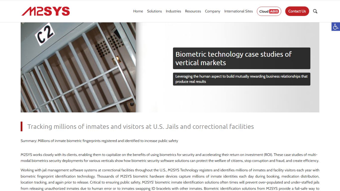Biometric Case Studies | U.S. Jails and Correctional Facilities - M2SYS